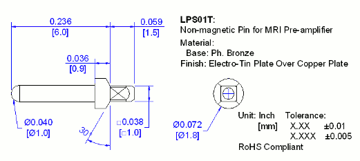 Pin for MRI Preamp